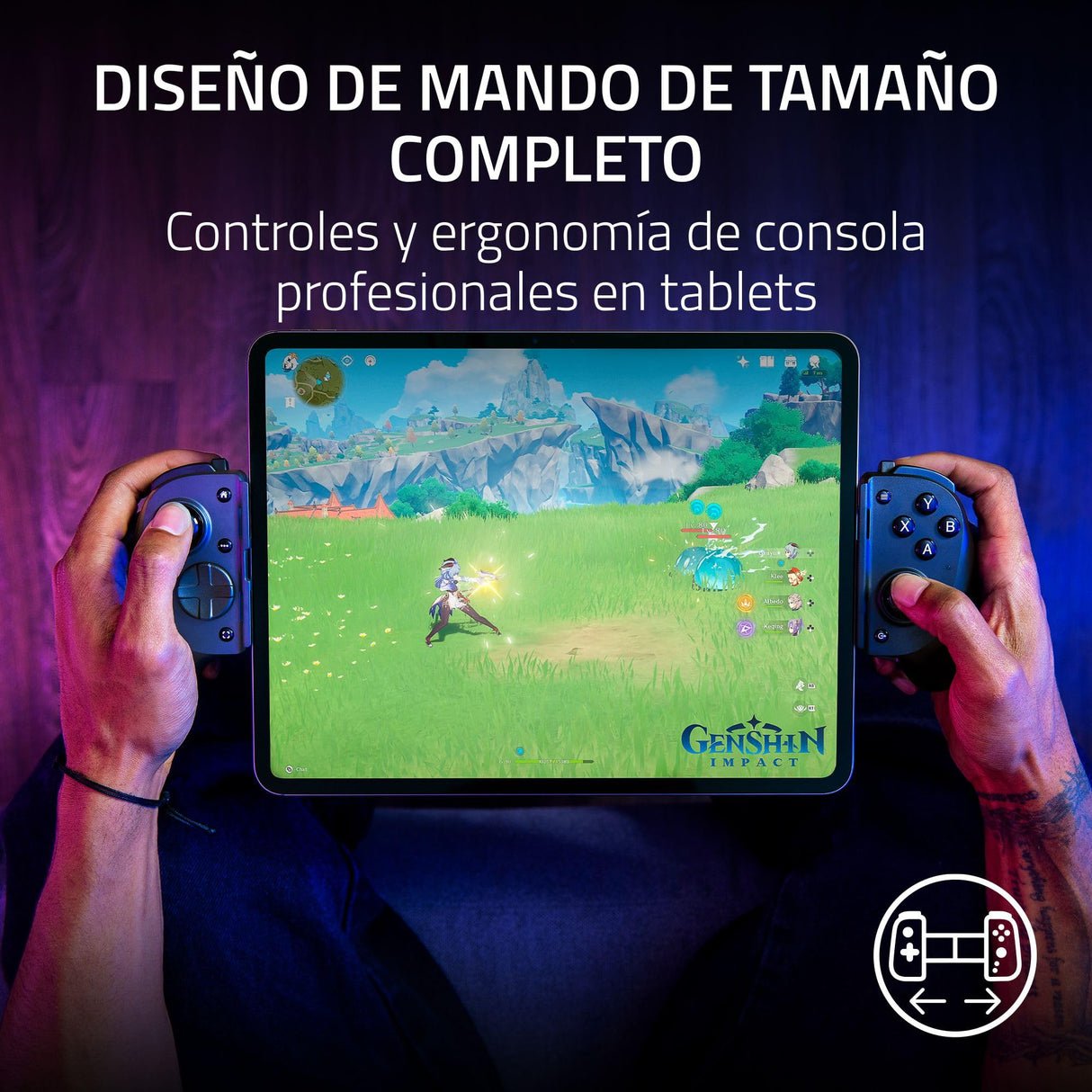 Razer Kishi V3 Pro XL - Mando gaming USB C para tablets de tamaño completo - iPads y tabletas Android de hasta 13" - Plug-and-Play - sticks analógicos (12 botones - háptica Sensa HD) Negro