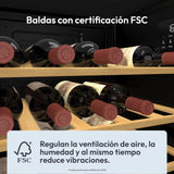 Candy DiVino CWC058, Vinoteca, 58 Botellas, WiFi, App hOn, Puerta Reversible, 10 Baldas, Tratamiento Anti-UV, Compresor Antivibraciones, Iluminación LED, Control Digital,Tirador Integrado, 37DB, Negro