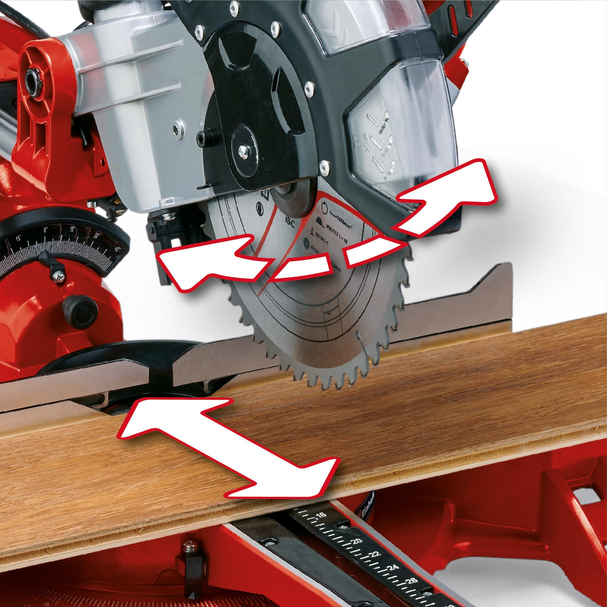 Einhell Ingletadora TC-SM 2534/1 Dual (máx. 2350 W, Función de tracción integrada, cabezal de sierra inclinable, tope de pieza de trabajo, láser, Incluye hoja de sierra de precisión de carburo)
