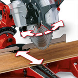 Einhell Ingletadora TC-SM 2534/1 Dual (máx. 2350 W, Función de tracción integrada, cabezal de sierra inclinable, tope de pieza de trabajo, láser, Incluye hoja de sierra de precisión de carburo)