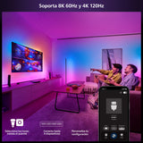 Philips Hue Play HDMI Sync Box 8K - Sincronizador de Luz Ambiente Con Videojuegos, Películas y Música - Hasta 10 Luces Led - Requiere Hue Bridge - Admite Dolby Vision HDR10+ - Controlable Con App