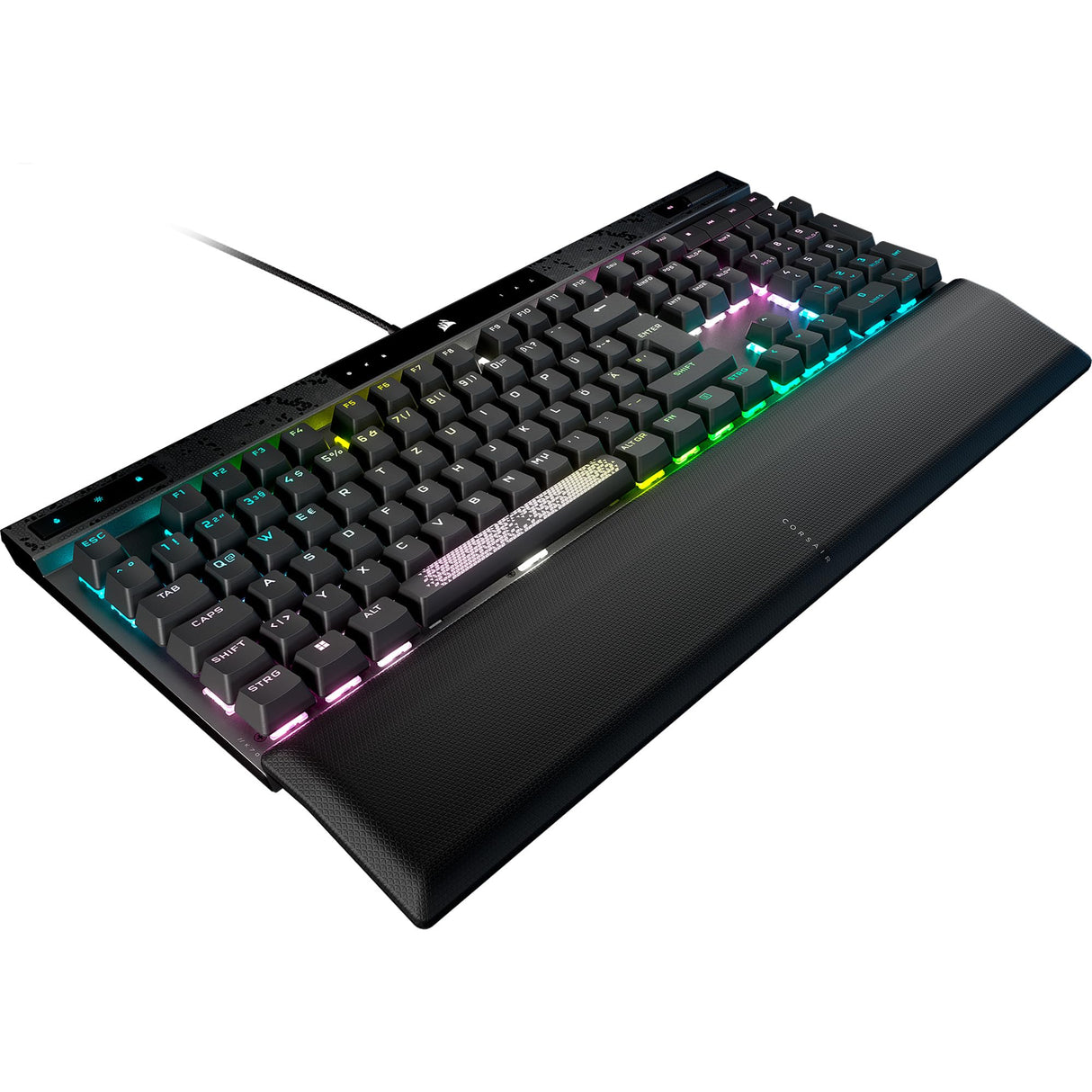 Corsair K70 MAX RGB Teclado mecánico magnético con Cable - Interruptores MGX Ajustables - Tapones de Teclas PBT de Doble Disparo - Compatible con iCUE - PC, PS5, PS4, Xbox - QWERTZ DE - Gris Acero