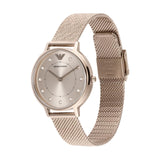 Emporio Armani Reloj Mujer, Movimiento de dos manecillas, caja de acero rosa de 32 mm con correa de acero, AR11129, Tono oro pálido