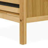Relaxdays Estantería Baño con 2 Cestos Ropa Sucia, Basculante, 40 L, Balda y 2 Cajones, Bambú, 95x88x33 cm, Natural/Gris, Poliéster