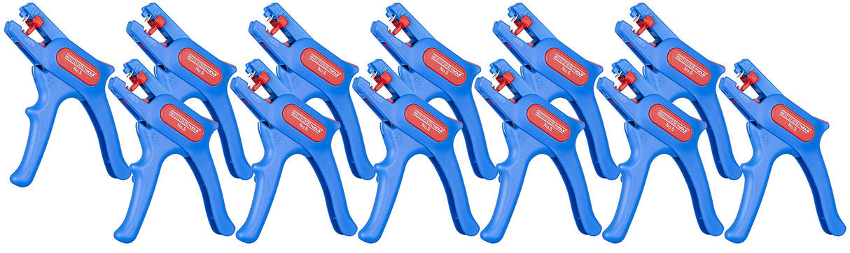WEICON TOOLS Nº 5 - Juego de 12 pelacables automáticos para todo tipo de conductores flexibles y macizos de 0,2 – 6,0 mm²