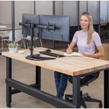Fellowes - Professional Series - Soporte De Mesa Para Monitor Doble En Horizontal, Flexible Y Ajustable Para Colocar La Pantalla A La Altura Adecuada, Compatible Con Vesa, Negro