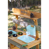 JANOD Muddy Lab-Cocina Infantil de Madera FSC-10 Accesorios-Juego de Imitación Exterior para Niños-A Partir de 3 Años, J06632, Color Azul Cielo/Gris, 77 x 35 x 95 (JURATOYS
