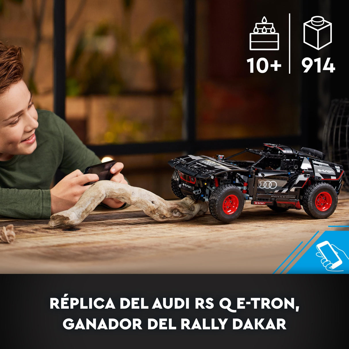 LEGO 42160 Technic Audi RS Q e-Tron Coche de Juguete Teledirigido, Maqueta de Coche Todoterreno de Rally Dakar, Control Remoto por App Control+, Idea de Regalo para Niños y Niñas a Partir de 10 Años
