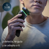 Philips Serie 9000 Afeitadora Eléctrica Hombre, Máquina de Afeitar Barba con Barbero, 60min de uso, En Seco y Húmedo, Recargable, Centro de Limpieza, Base Carga Iluminada, 4 Cartuchos, S9980/74, Azul