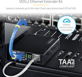 StarTech Juego Extensor de Ethernet VDSL2 - hasta 1km - Alargador de Red Ethernet LAN por Cable RJ11/CAT5e/6 - Reemplaza 110VDSLEXTEU