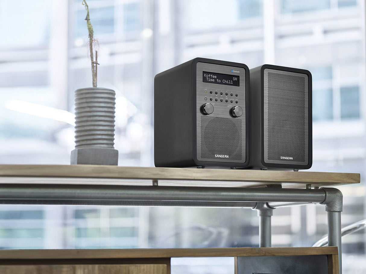 Sangean DDR-60BT Radio Digital (Dab+, Radio FM, Entrada Auxiliar, RDS, Conector de Altavoces), Color Negro Mate