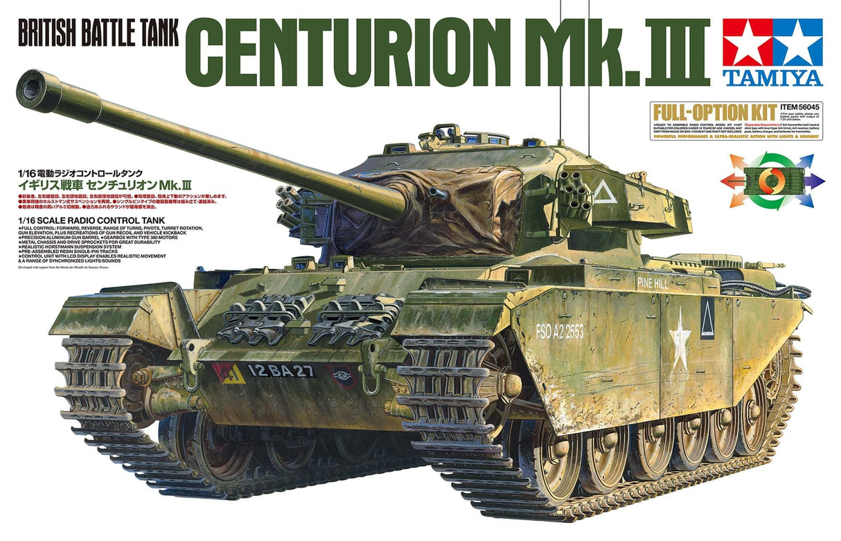 Tamiya 56045 1:16 RC Brit. Centurion MK.III Full-Opt. - Kit de construcción, Tanque con radiocontrol, Tanque teledirigido, Kit de construcción con radiocontrol, construcción de maquetas