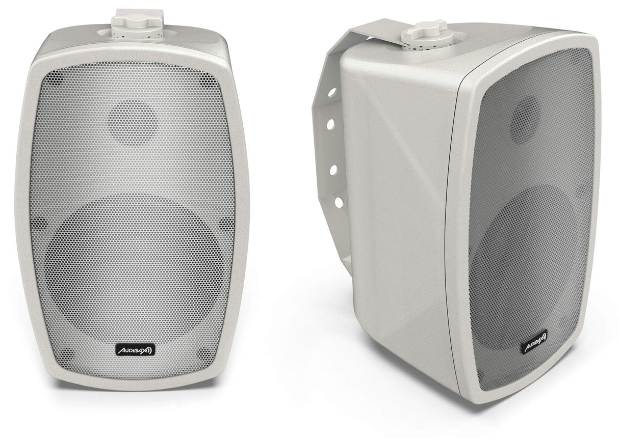 Audibax Ambient 5 White - Altavoces Pasivos de Estantería HiFi - Pareja de Altavoces Estereo de 2 Vías - Potencia Continua de 30W - Soporte de Pared Incluido - Altavoces con Woofer de 5,25"