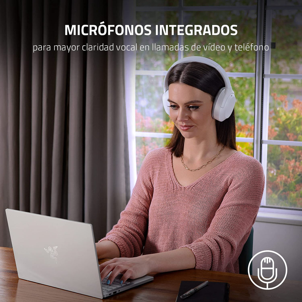 Razer Opus X - Auriculares inalámbricos de baja latencia con tecnología ANC (cancelación activa del ruido, controladores de 40 mm ajustados a la medida, batería de hasta 40 horas) Mercury
