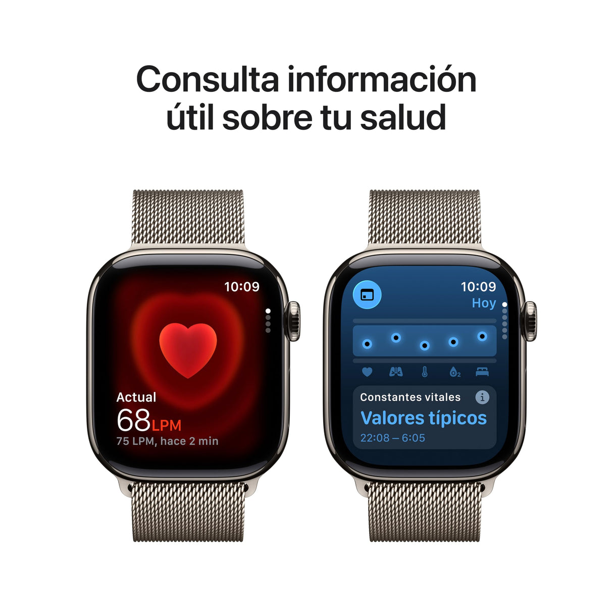 Apple Watch Series 11 GPS+Cellular con Caja de Titanio Natural de 42 mm y Pulsera Milanese Loop en Color Natural. Calidad del Sueño,monitores de entreno y Salud,Pantalla Siempre Activa