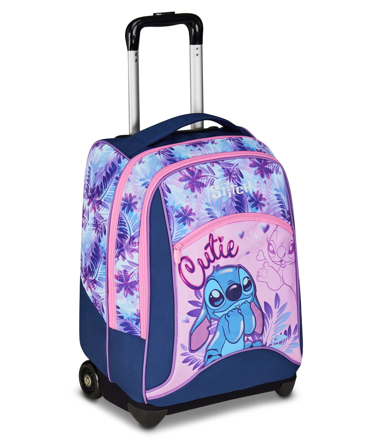 Seven Big Trolley Lilo & Stitch Escuela Fija, Violeta, 2 en 1, Doble Uso, Trolley y Mochila, Escuela Primaria, Niña, violeta, Talla única, Casual
