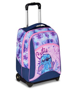Seven Big Trolley Lilo & Stitch Escuela Fija, Violeta, 2 en 1, Doble Uso, Trolley y Mochila, Escuela Primaria, Niña, violeta, Talla única, Casual