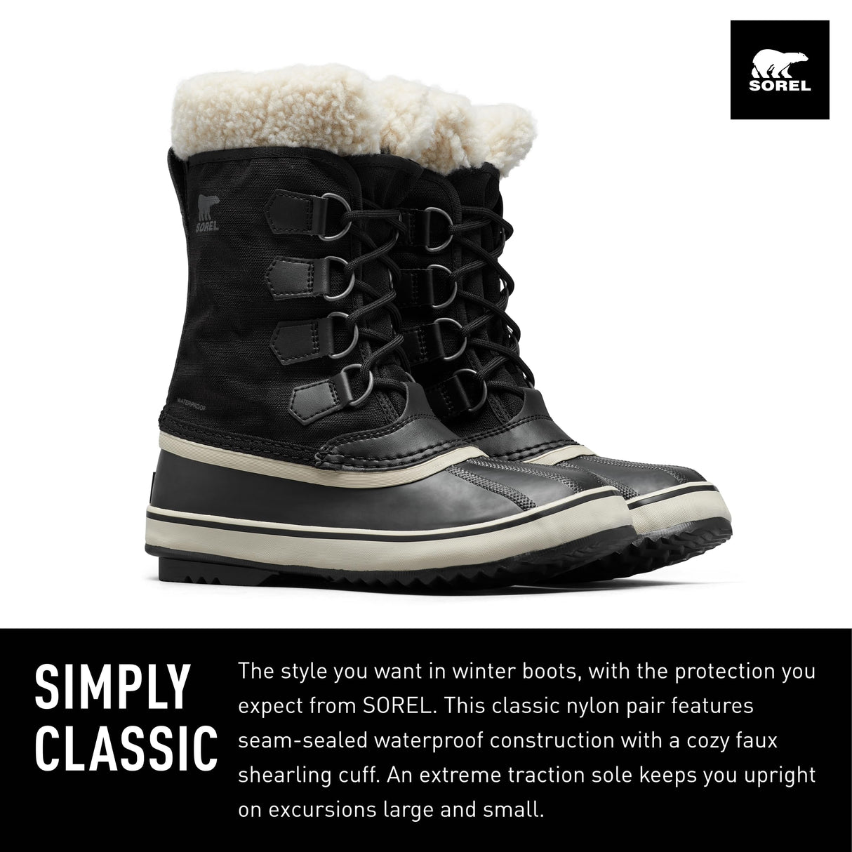 Sorel Winter Carnival Boot WP, Botas de invierno, Mujer, Black Stone Collection 2024 2025, 38 EU