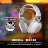 Corsair HS80 MAX Wireless Auriculares para Juegos Multiplataforma con Bluetooth – Dolby Atmos – Micrófono de Calidad Broadcast – Compatible con iCUE – PC, Mac, PS5, PS4, Switch, Móvil – Blanco