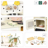 Janod - Gran Cocina Infantil de Madera - Equipada con 2 Hornos, Fregadero y 16 Accesorios Incluidos - Botones Sonoros Giratorios - Juguete de Imitación y Aprendizaje Temprano - A Partir de 2 años