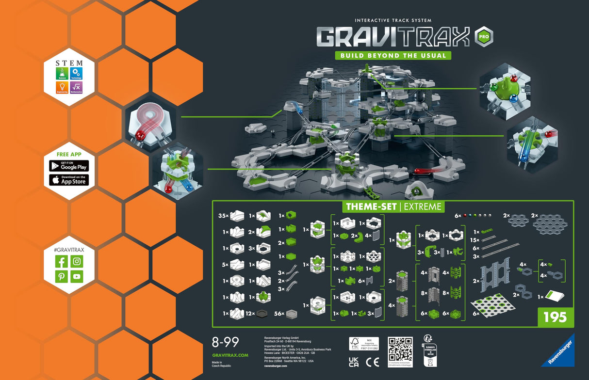 Ravensburger - GraviTrax Pro Extreme, Starter Set, Circuito de Canicas para para Niños 8+ Años, Juego Innovador y Educativo STEM, Compatible con todos los GraviTrax