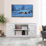 Zinus Wade Mueble TV - Mueble TV 147x67x40 cm - Unidad con mueble de almacenamiento - Blanco