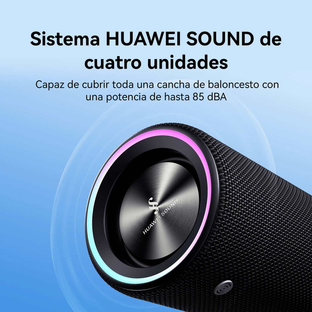 HUAWEI Sound Joy 2, Altavoz Bluetooth Portátil, Sistema Sound de Cuatro Unidades, Reproducción de 26 Horas, Resistente al Agua IP67, Agitar para Estéreo, Espectáculo de Luces con Estilo, Azul