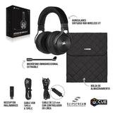 Corsair VIRTUOSO RGB WIRELESS XT Auriculares para Juegos Multiplataforma con Bluetooth - Dolby Atmos - Micrófono Omnidireccional -Compatible iCUE - PC, Mac, PS5, PS4, Nintendo Switch, Móvil - Pizarra