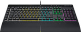 Corsair K55 RGB Pro Membrana Teclado para Juegos con Cable, IP42, Resistente al Polvo y a los derrames, 6 Teclas Macro con integración Elgato, Compatible con iCUE, QWERTY UK, PC, Mac, Xbox, Color