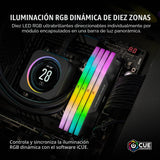 CORSAIR Vengeance RGB DDR5 48GB (2 x 24GB) hasta 5200MHz Intel RAM