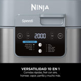 Ninja Speedi Olla rápida, Freidora de aire y Multifunción, 5,7L, comidas para 4 en 15 minutos, Freír con aire, Vapor, Parrilla, Hornar, Asar, Sellar, Cocción lenta y más, en gris, ON400EU