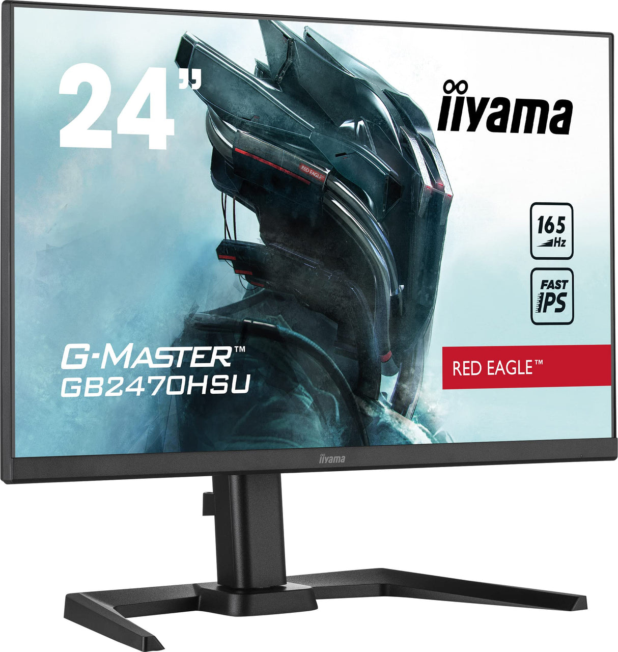 iiyama GB2470HSU-B5 24" Fast IPS Gaming, G-Master Red Eagle, FreeSync Premium, 1920x1080, 165Hz, 250cd/m², 1100:1, HDMI, DisplayPort, 0,8ms (MPRT), Altavoces, USB-HUB (2x2.0), Black Tuner