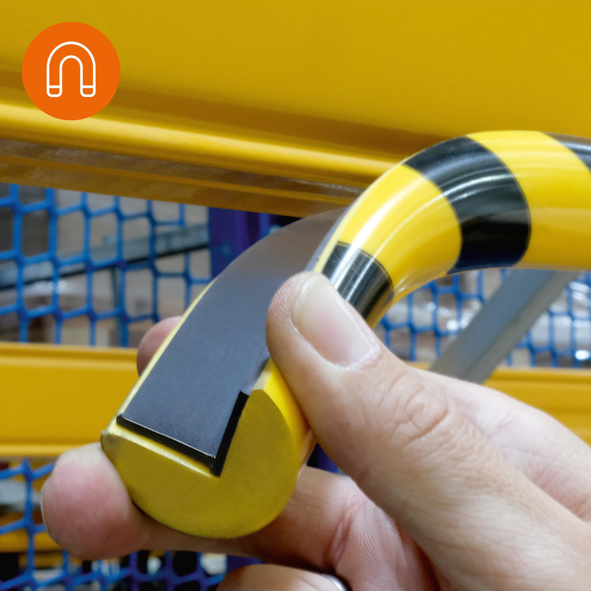 Durable Perfil protector de esquina C25R magnético, 1 m, paquete de 5 unidades, color amarillo/negro, 1110130