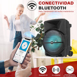 PYLE Sistema de Altavoces, PA,1200W, Bluetooth, Portatil, Recargable, Interiores, Exteriores, subwoofer de 12”, Tweeter de 1”, grabación, micrófono, Luces de Fiesta, Radio USB/SD, Negro