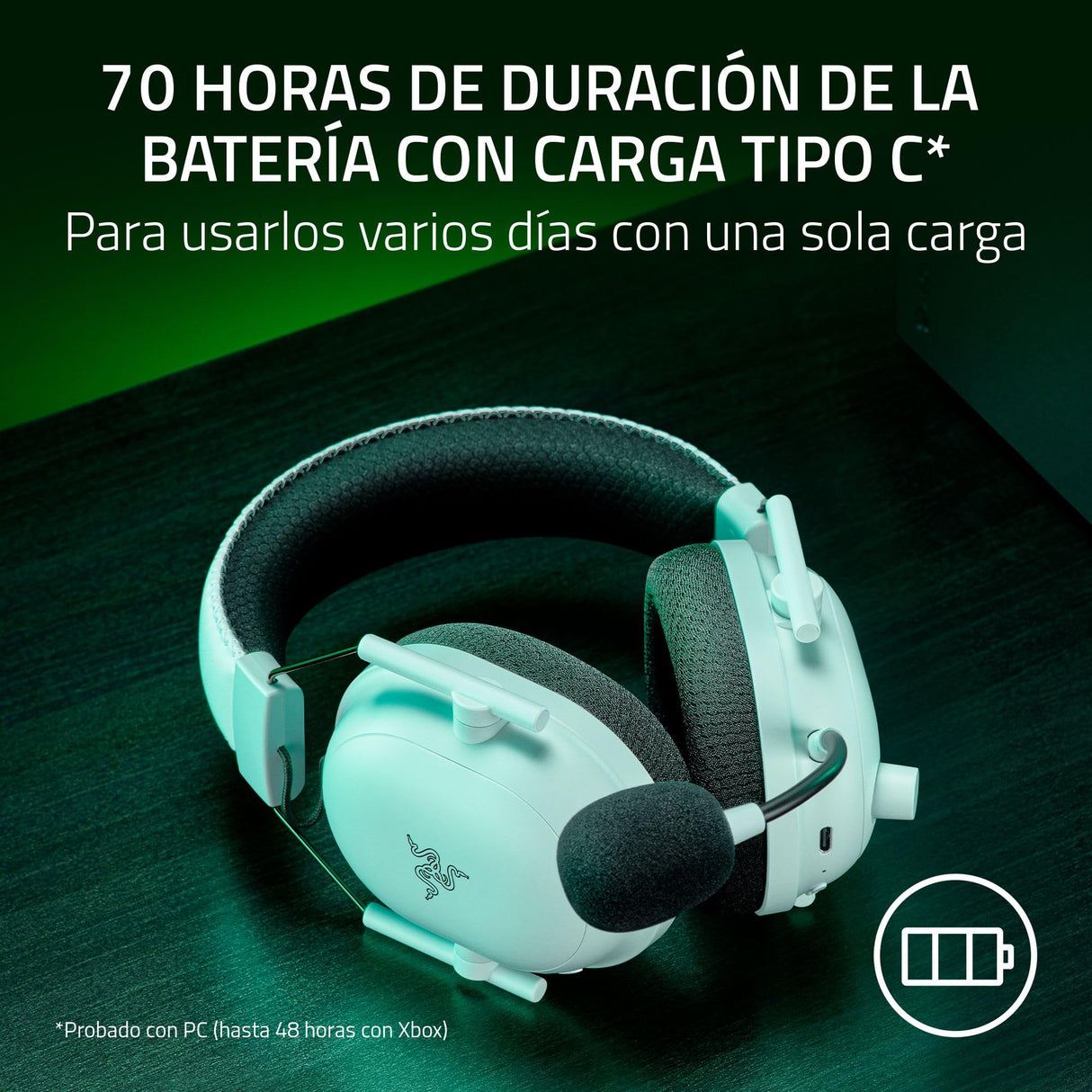Razer Blackshark V2 Pro (Xbox) - Auriculares E-Sports Inalámbricos de Consola para Xbox S|X & One (Triforce de 50mm, HyperSpeed 2,4 GHz, Micrófono Desmontable HyperClear) Blanco