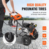 VEVOR Lavadora de Alta Presión a Gas 3500 PSI 2,6 GPM Limpiador de Alta Presión 10 L/min con Bomba de Aluminio, Pistola Rociadora, Varilla de Extensión, 5 Boquillas para Casas, Vehículos, Patios