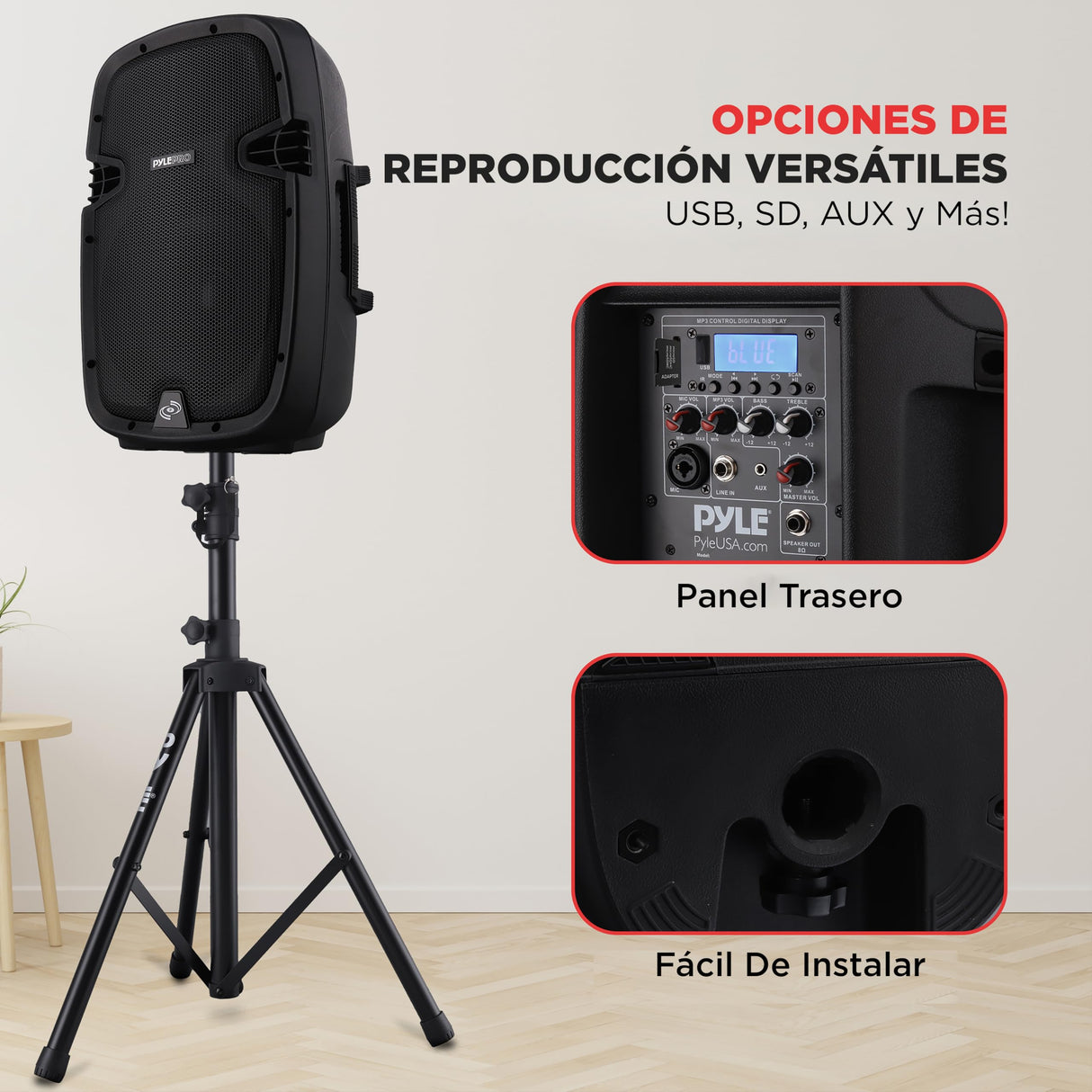 Pyle Altavoces, Bocinas, para DJ, Activos, Pasivos, 1000V, Bluetooth, Microfono, Control Remoto