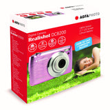 AGFA Photo Realishot DC8200 - Cámara Digital Compacta, 18MP, Video Full HD, Pantalla LCD 2.7'', Zoom Óptico 8X, Batería de Litio y Tarjeta SD de 16GB - Rosa