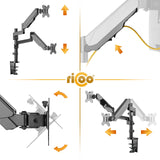 RICOO Soporte Monitor Mesa Brazo articulado Giratorio Inclinable Pantalla PC 17-32" (43-81cm) TS9611 Stand para monitores VESA 75x75 100x100