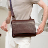 Time Resistance Bolso Messenger de Cuero - Bolso Bandolera para Hombre - Maletín