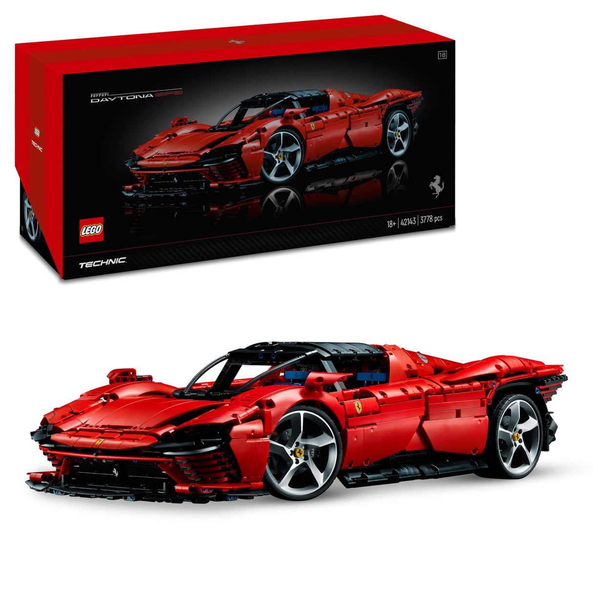 LEGO Technic Ferrari Daytona SP3, Maqueta de Súper Coche Rojo para Construir, Escala 1:8, Regalo Coleccionable para Hombres y Mujeres, Ultimate Car Concept 42143