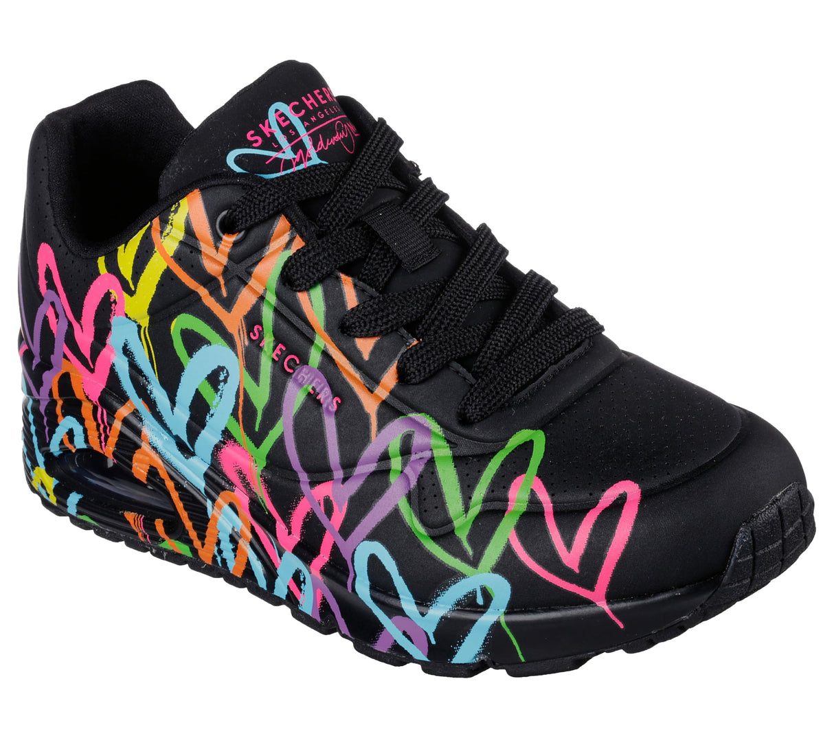Skechers Uno Highlight Love, Zapatillas Mujer, Black/Multi, 36 EU