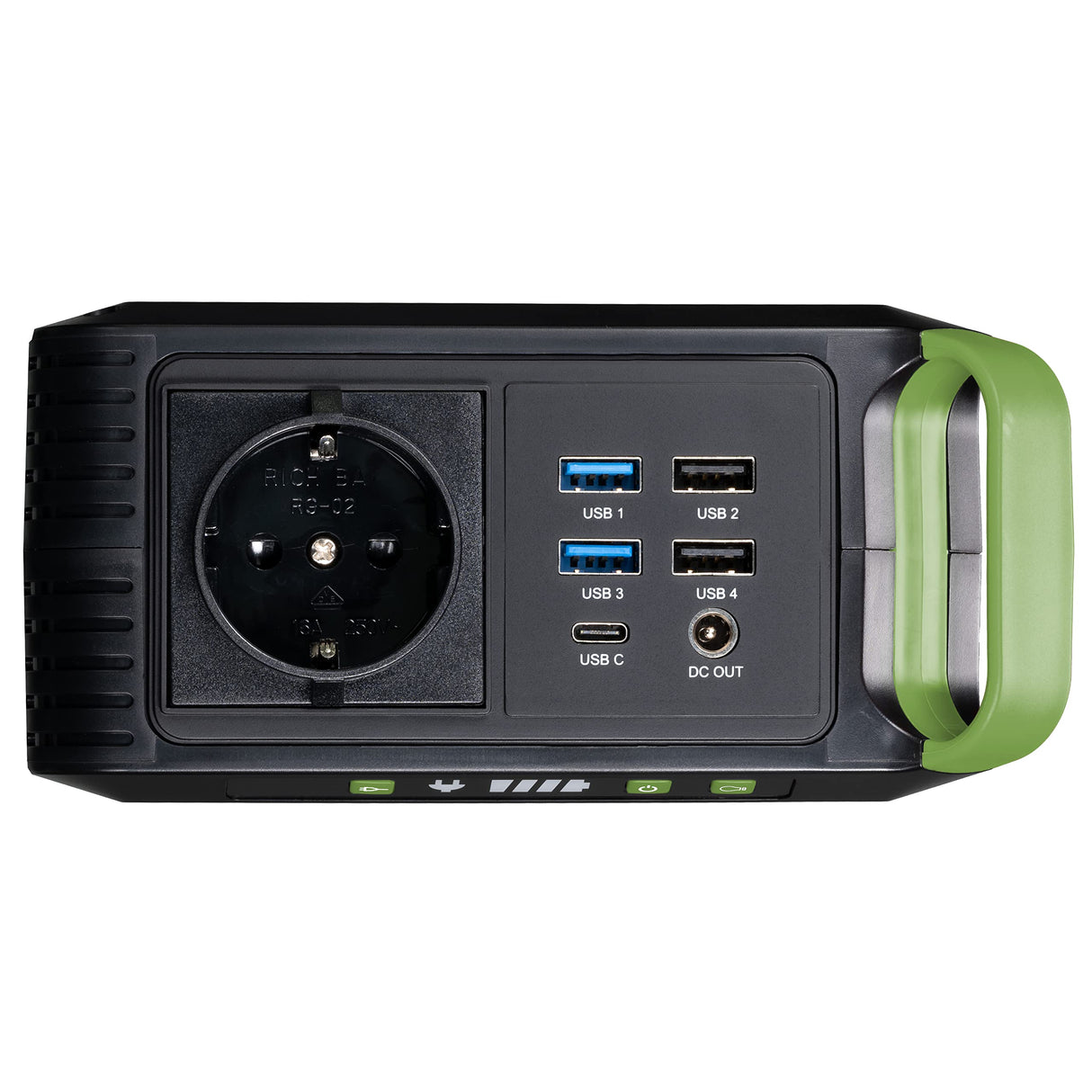 Bresser Mobile Power Station 88,8 Wh, 6 Ah / 14,8 V con batería de iones de litio de alta calidad, puertos USB, CA y CC y gran luz LED