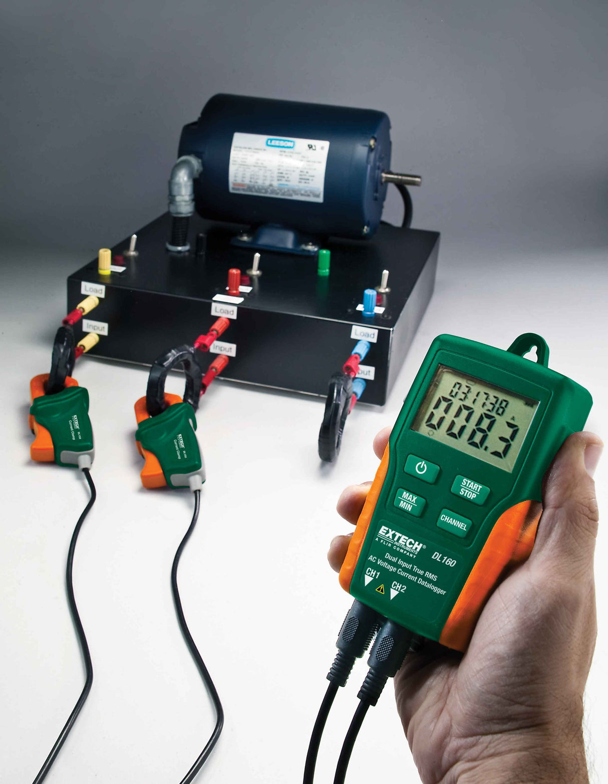 Extech DL160 Registrador de datos de voltaje RMS verdadero/corriente de CA de entrada dual