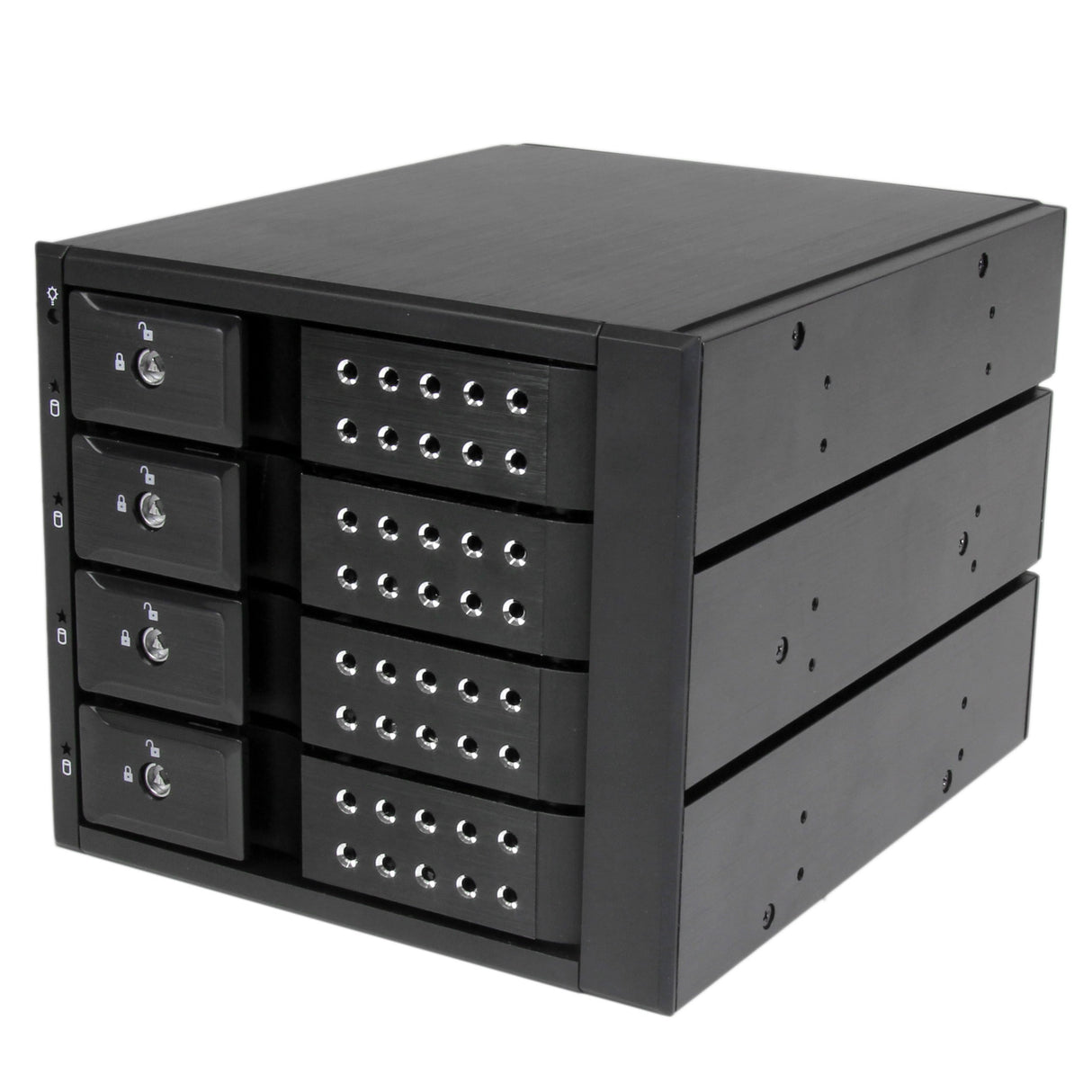 StarTech.com Rack Móvil Backplane de 4 Bahías de Intercambio en Caliente, Rack Móvil Hot Swap sin Bandeja para Unidades de DD SSD de 3,5in SAS II/SATA III, 6 Gbps (HSB4SATSASBA)
