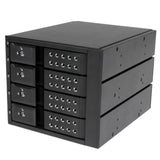 StarTech.com Rack Móvil Backplane de 4 Bahías de Intercambio en Caliente, Rack Móvil Hot Swap sin Bandeja para Unidades de DD SSD de 3,5in SAS II/SATA III, 6 Gbps (HSB4SATSASBA)