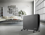 DeLonghi HX65L22 - Convector con 3 niveles de potencia, para hasta 65 m³, función ECO, 2200 W, Schwarzgrau