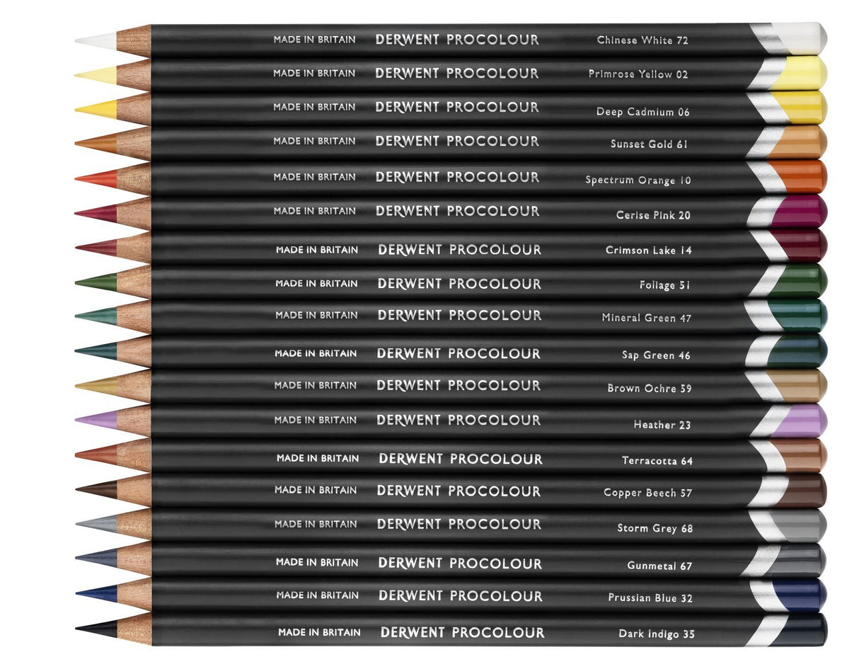 Derwent Procolour Juego de 72 Lápices de Colores de Textura Suave de Calidad Profesional en 1 Caja Metálica, 4 mm