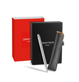 Caran d'Ache ECRIDOR TRESSÉ 849 8902.024 - Juego de bolígrafos chapados en platino con mango de latón y estuche de piel, edición especial