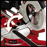 Einhell Ingletadora telescópica dual TE-SM 2534 Dual (1800 W, hoja de sierra Ø 250 mm, ancho de corte 310 mm, arranque suave, cabezal de sierra basculante, láser, luz LED)
